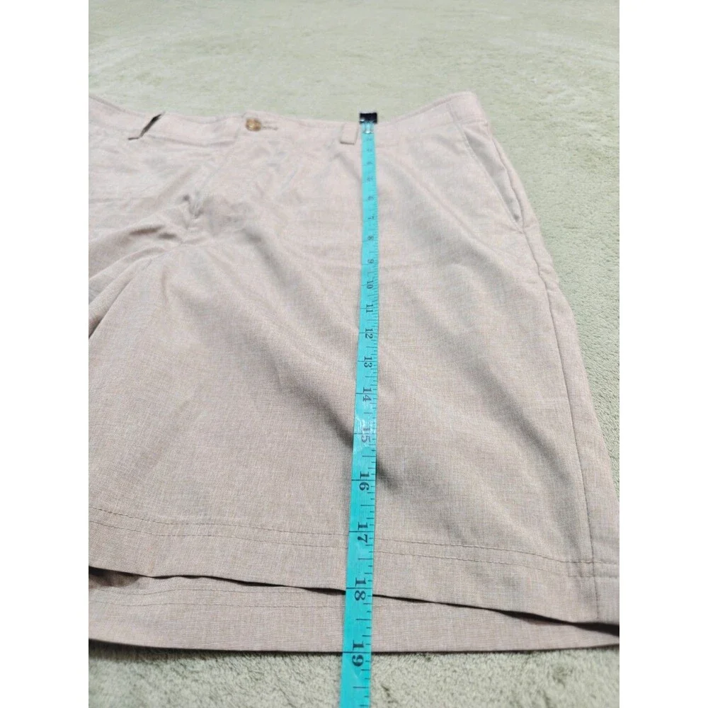 Pro Tour Mens Size 38 Golf Shorts Khaki Heather Stretch Flat Front Lightweight